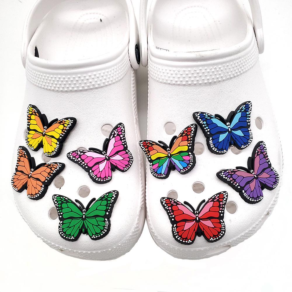 Butterfly Series Cartoon Clog Decoration: PVC Rubber Shoe Buckle Flower