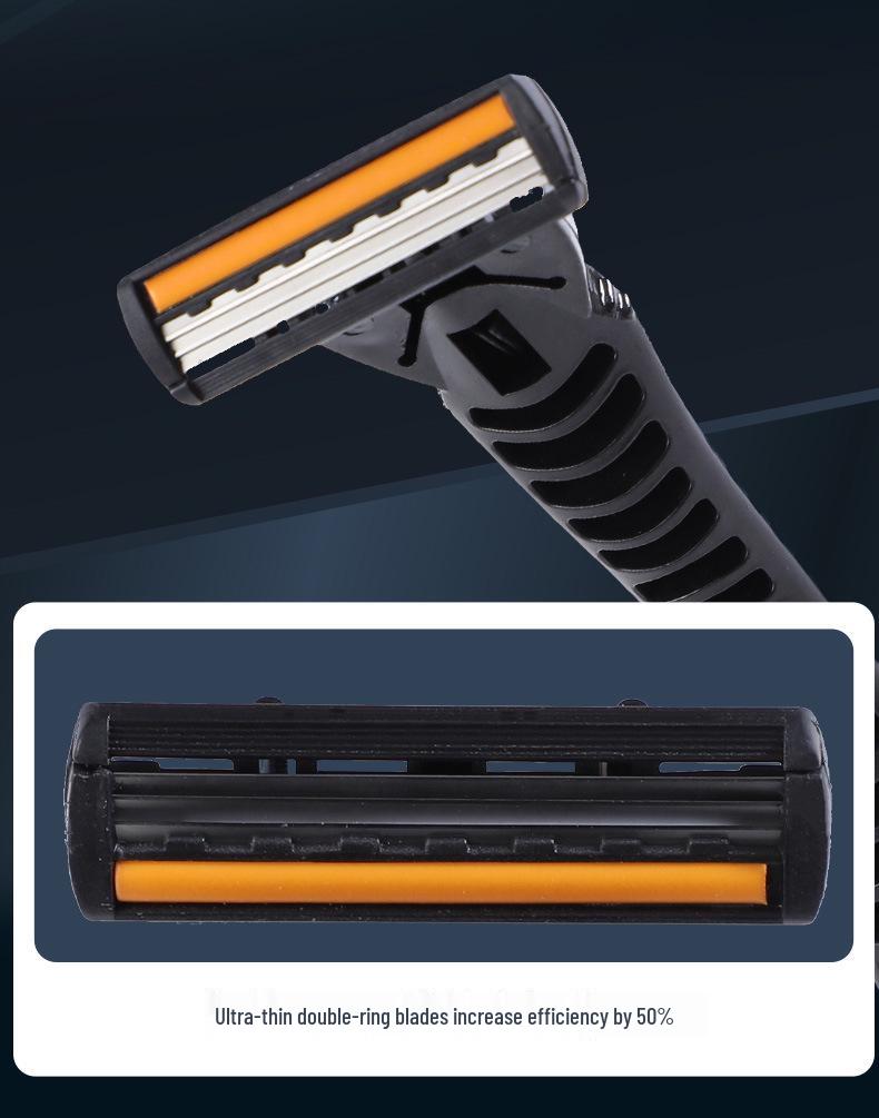 Stainless Steel Triple Blade Manual Shaving Razor for Men - 21 Blades