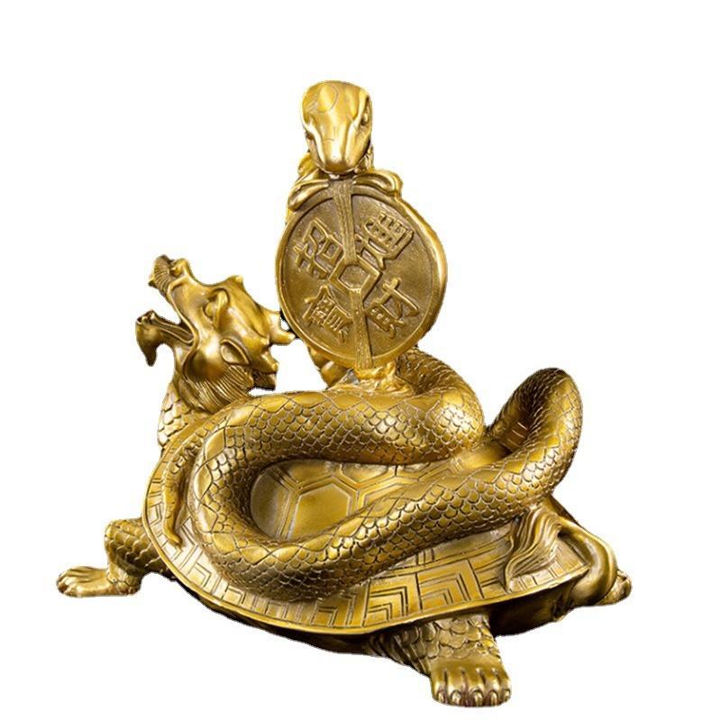 Brass Dragon Ornament Money Xuanwu Decoration Copper Turtle Snake Four Directions Beast Auspicious Ruyi
