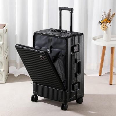 Reisekoffer mit Aluminiumrahmen und Frontöffnung mit Becherhalter