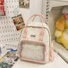 Patterned Fashionable Star Student Backpack With Transparent Compartment