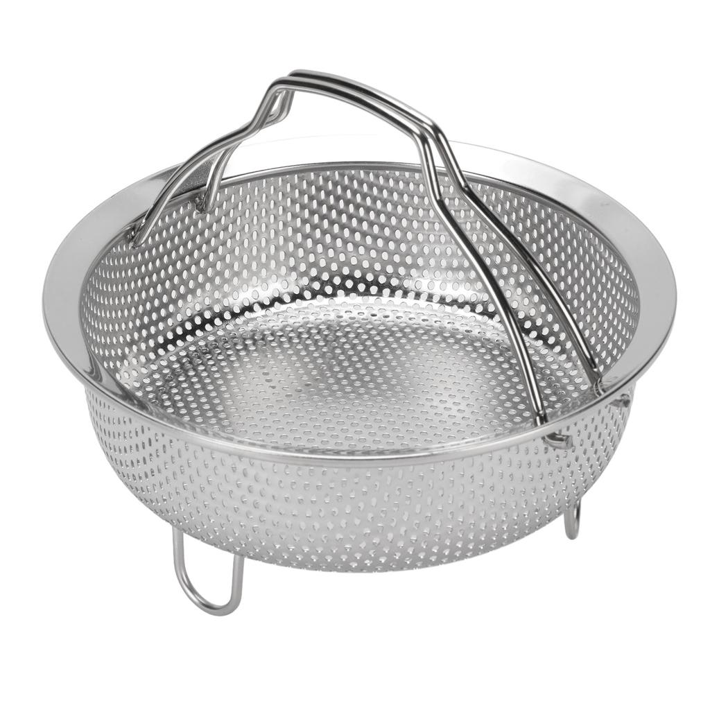 Steam Basket with Foldable Handle 304 Stainless Steel Multifunctional Colander Steam Insert for Electric Rice Cooker Pot