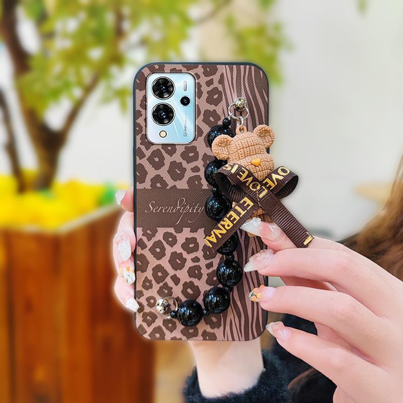 Soft Case Bear Bracelet Phone Case For ZTE Blade V40 Pro Anti-knock Silicone Dirt-resistant Back Cover Simplicity Cute