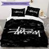 Black Star Background Signature Logo 3Pcs Bedding Set, Minimal Street Duvet Cover & 2 Pillowcases