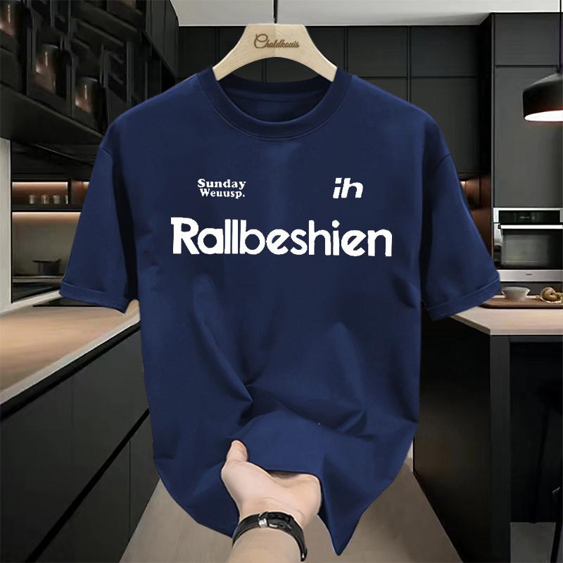 

Ретро футболка с коротким рукавом для мужской летней моды, брендовая футболка из чистого хлопка с модным узором 3XL