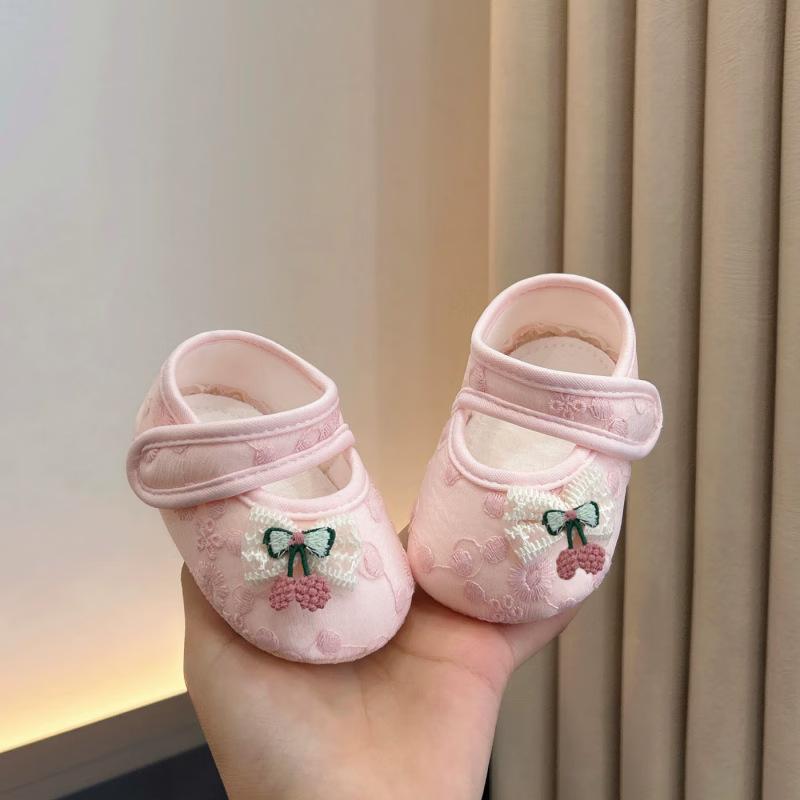

Весенняя детская обувь для 0-1 года, обувь из хлопка для 100-дневной девочки, для обучения ходьбе, нескользящая мягкая подошва, туфли спереди, одинарная обувь 13-11cm