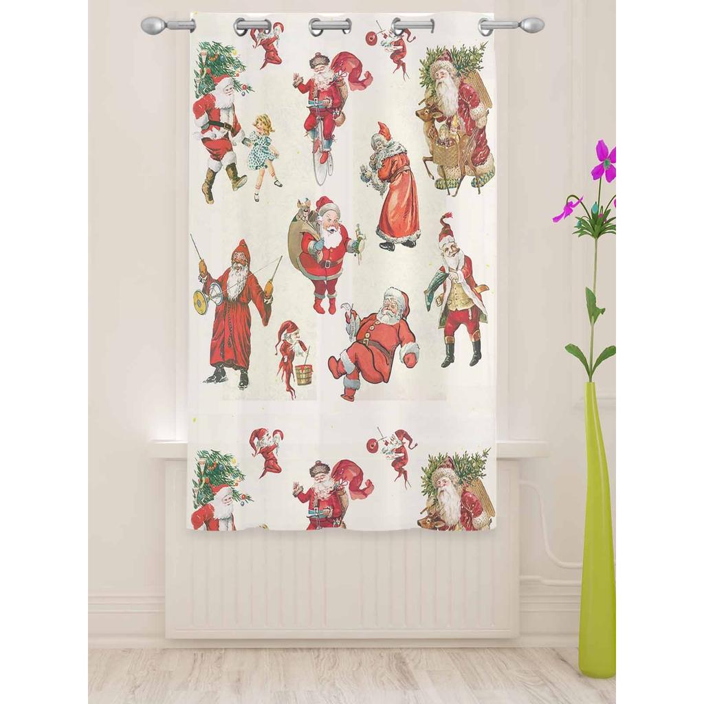 Jultomten Gåva Julgran Sovrum Voilegardin Fönsterbehandling Draperier Tyllgardiner för Vardagsrum Skira Gardiner