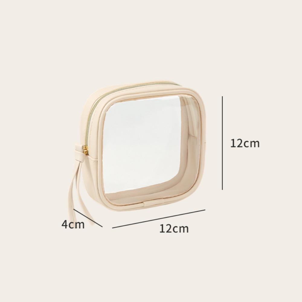 New Waterproof Cosmetic Bag Large Capacity Zipper Closure Toiletry Bag PU Transparent Makeup Bag Travel