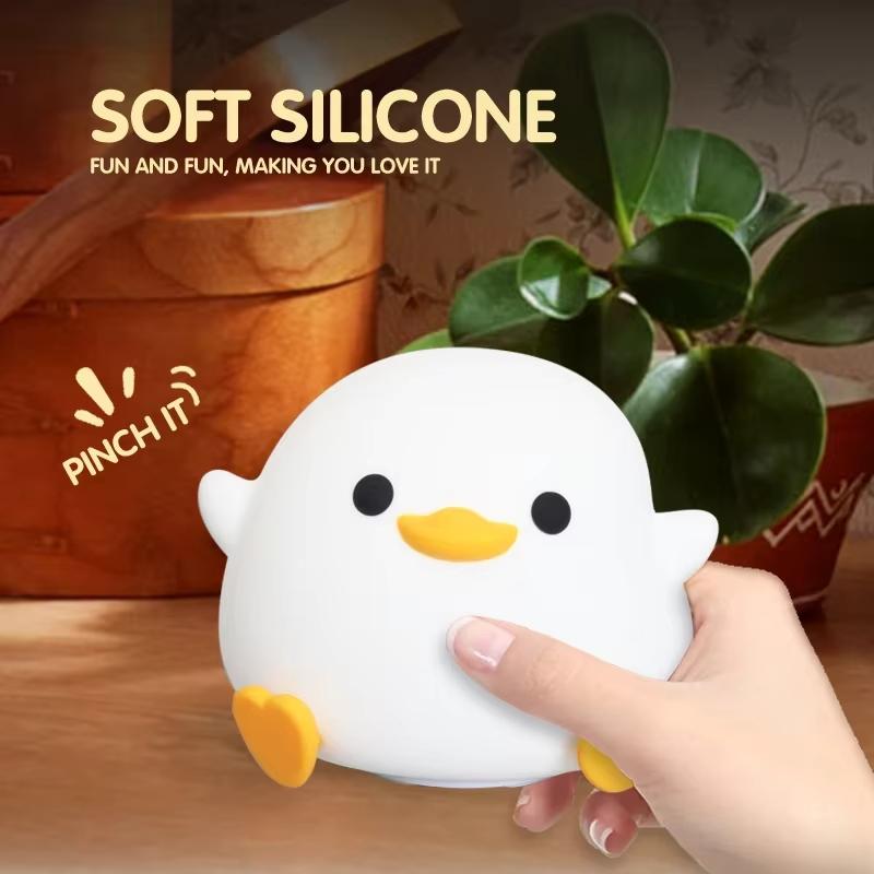 DoDo Duck Silicone LED Bedside Lamp Night Light Cute Duck Dimmable Nursery Nightlight Rechargeable Baby Bedrooms Decoration