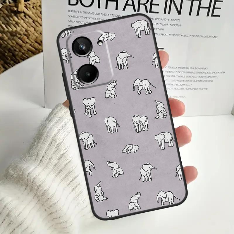 Cute Baby Elephant For Realme 15 10 11 12 13 14 Pro Plus C65 C67 C63 C61 C55 C51 C53 C35 C75 GT6 GT7 Pro Case