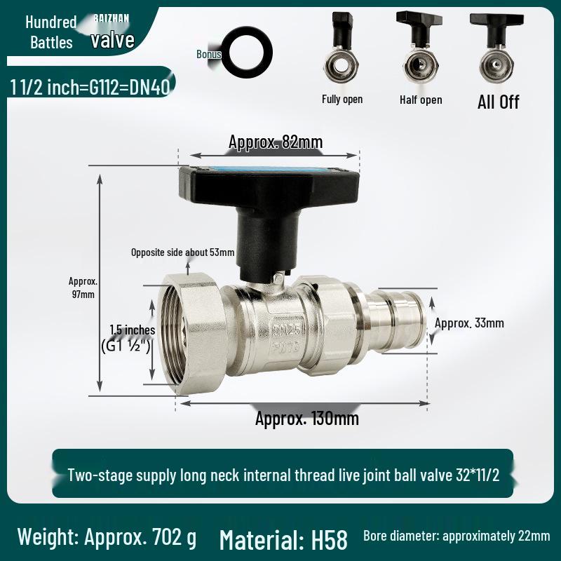 All Copper High Flow Two-Handle Ball Valve with Quick Connect Male and Female Threads for Fan Coil Switch.