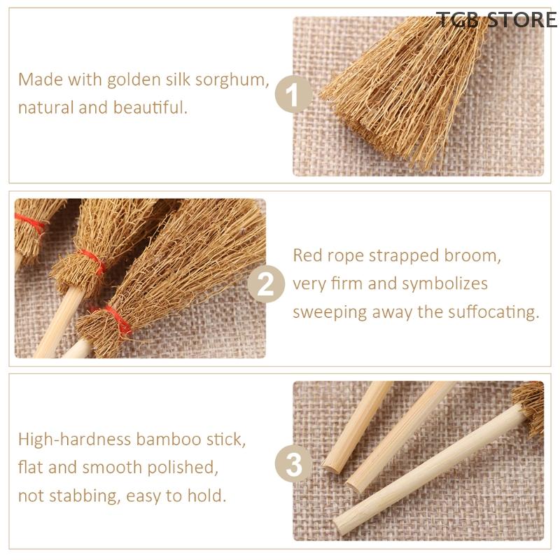 10Pcs Mini Red Rope Straw Dollhouse Decor Micro Landscape Decorations Accessories
