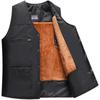 Men's Autumn/Winter Fleece-Lined Multi-Pocket Sleeveless Vest - Warm Cotton Waistcoat for Middle-Aged & Elderly