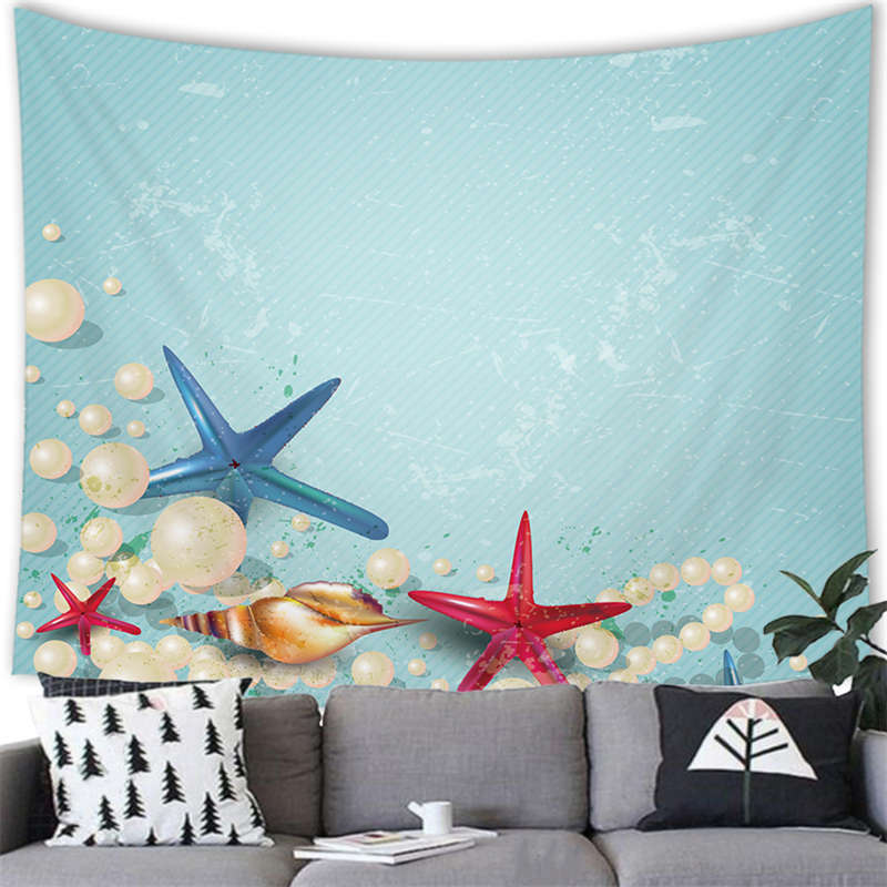

Marine sailboat anchor fish stripes digitalprinted polyester tapestries living rooms bedrooms macrame wall hanging room 74x94cm(29x37in)
