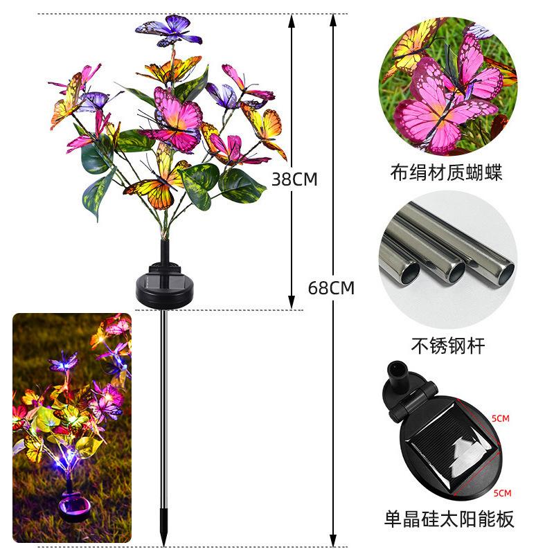 Outdoor Solar Flower Light for Garden Decoration LED RGB Fairy Light Solar Powered Lamp Decorative Lights for Landscape Backyard