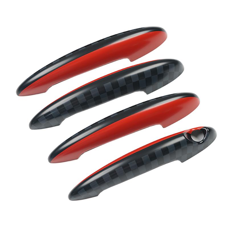 Door Handle Cover For MINI R60 Countryman Cooper S 2011-2016 PC Plastic Protective Case Cars Accessories Red Checker JCW Gold
