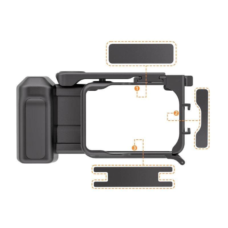 Ergonomic Hand Grip Protective Cage For GO Ultra Camera Handle Cold Shoe Mount for Outdoor Activity Travel Shoot