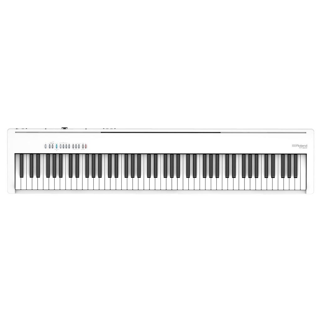 Roland Digital Portable Slim Electronic Piano with Speaker and Bluetooth White FP-30X Piano, 88-Key Built-in Audio,