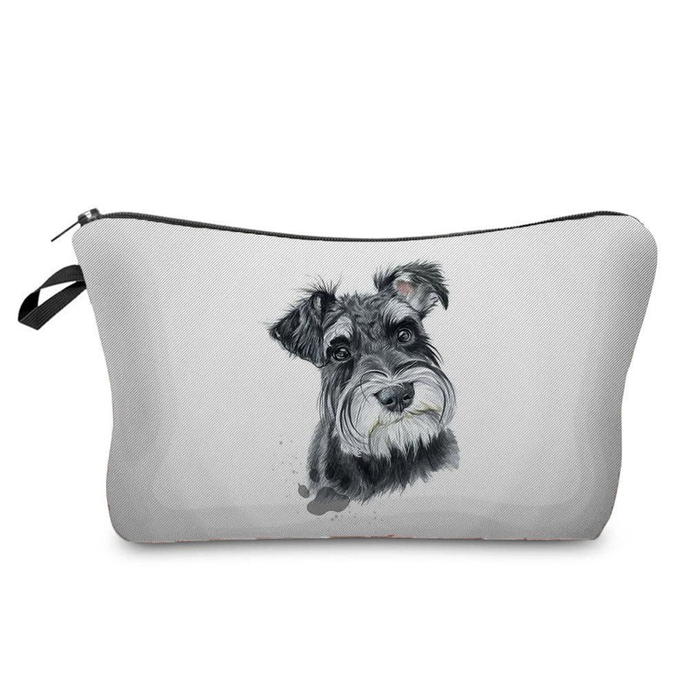Women Dog Print Cosmetic Bag Toiletries Organize Travel Storage Case 6703 KTB