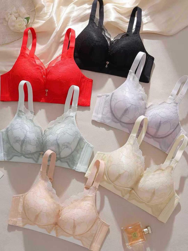 Women's Push-Up Lace Bra - Wireless, Anti-Sagging, Small Bust Support, Shaping, and Underarm Fat Collection