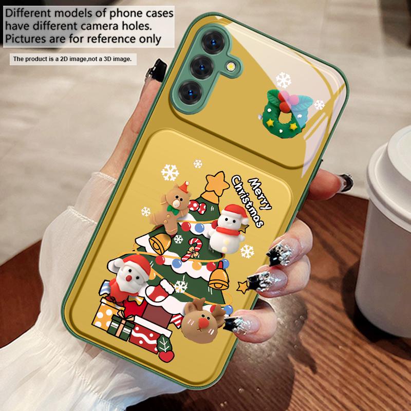 Cartoon Christmas tree For Samsung M02 12 Note 8 9 10 20 A 01 A02 A03 Core 04 05 06 10 12 13 14 15 A16 glass Ultra phone case