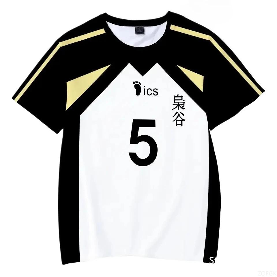 Cosplay Costume School Volleyball Club Men Sportswear Tee Kids Anime Haikyuu Nekoma Jersey Uniform T-shirt Kozume Tetsurou Kuroo