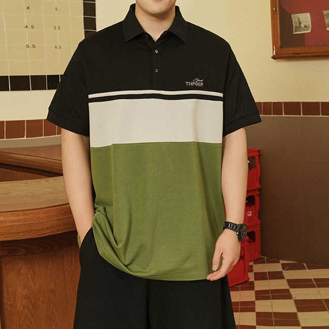 Plus Size Trend Moisture Wicking Soft High Quality Breathable Men's Loose Polo Shirt--Wrinkle Resistant Casual Sports Short Sleeve Neck Shirt
