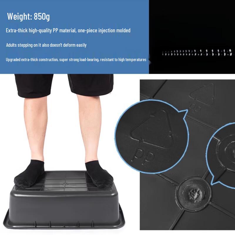 Yingbai 2-Tier Plastic Serving Cart with Baffle, Black