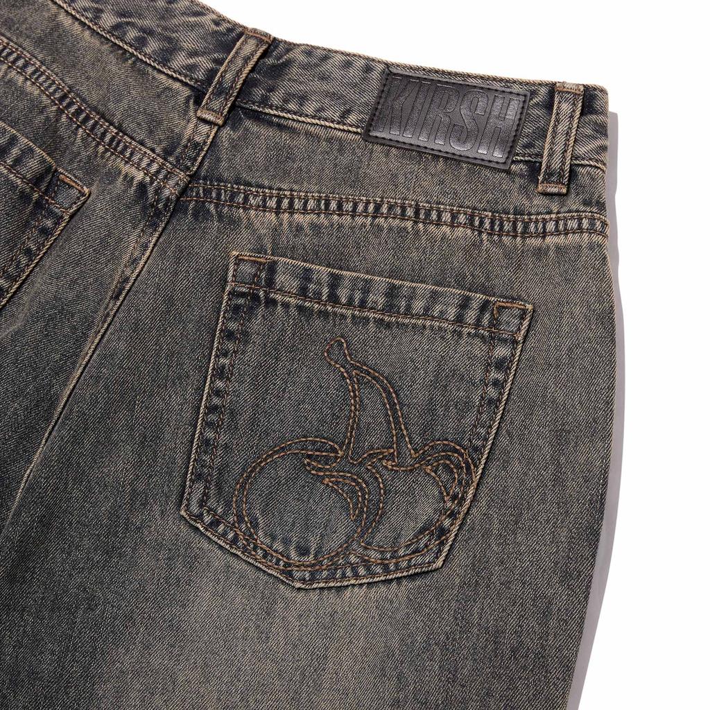 KIRSH Plain Wide Fit Denim Pants [Dark Blue]
