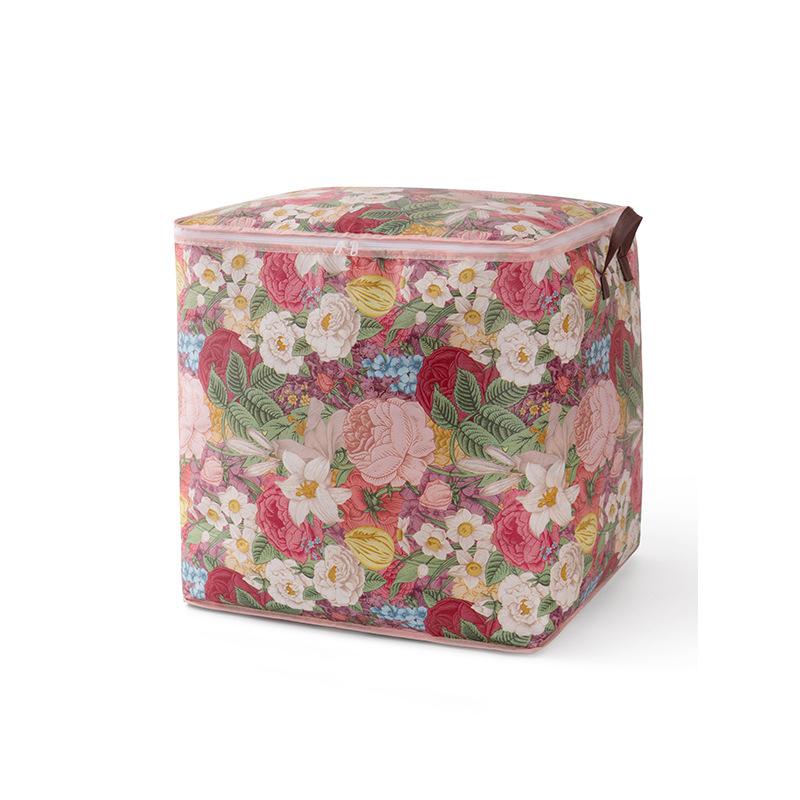 Oversized Flower Folding Woven Storage Bag -180L Capacity, Waterproof and Durable, with Zipper Closure, Waterproof Storage Bag, Under Bed Storage
