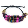 Les Trésors De Lily [L5791] - Purple 'Kilimanjaro' Ethnic Bracelet (3 Rows)