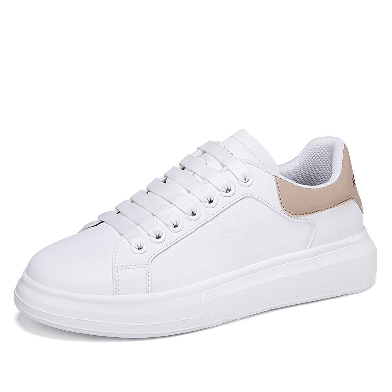 New Breathable Casual White Sneakers, Men's Thick-soled and Height-increasing Sports Shoes, Korean-style Trendy Sneakers
