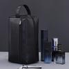 Men Leather Travel Business Shaving Cosmetic Pouch Strorage Bag Portable Toiletry Bag Large Capacity Organizer Handheld Toiletry Kits
