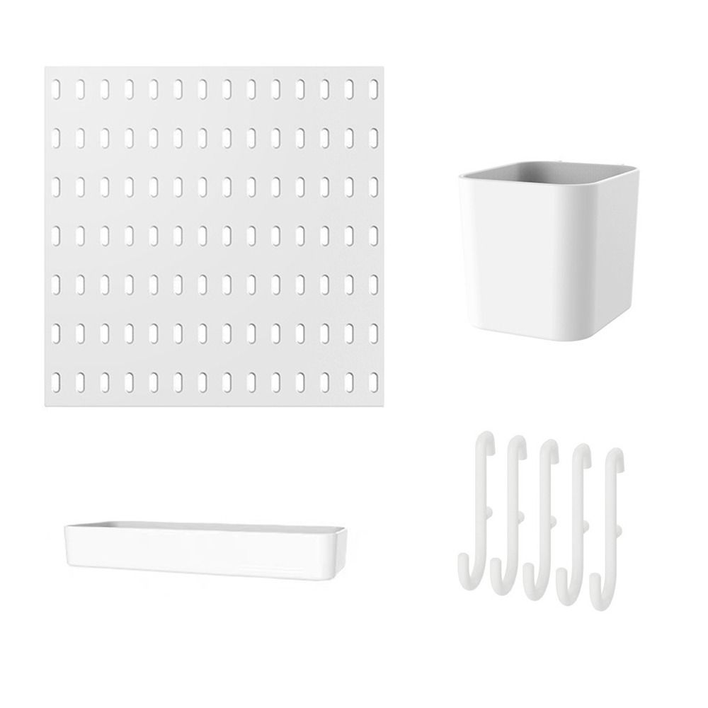 Wall-Mounted Storage Board with Hooks Space-Saving Storage Organizer Board DIY Storage Display Rack