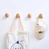 1PCS New Wooden Hook Beech Egg Type Coat Hook Wood Hanger Wall Hanging Clothes Hat Rack Home Nordic Closet Decor Hooks Storage