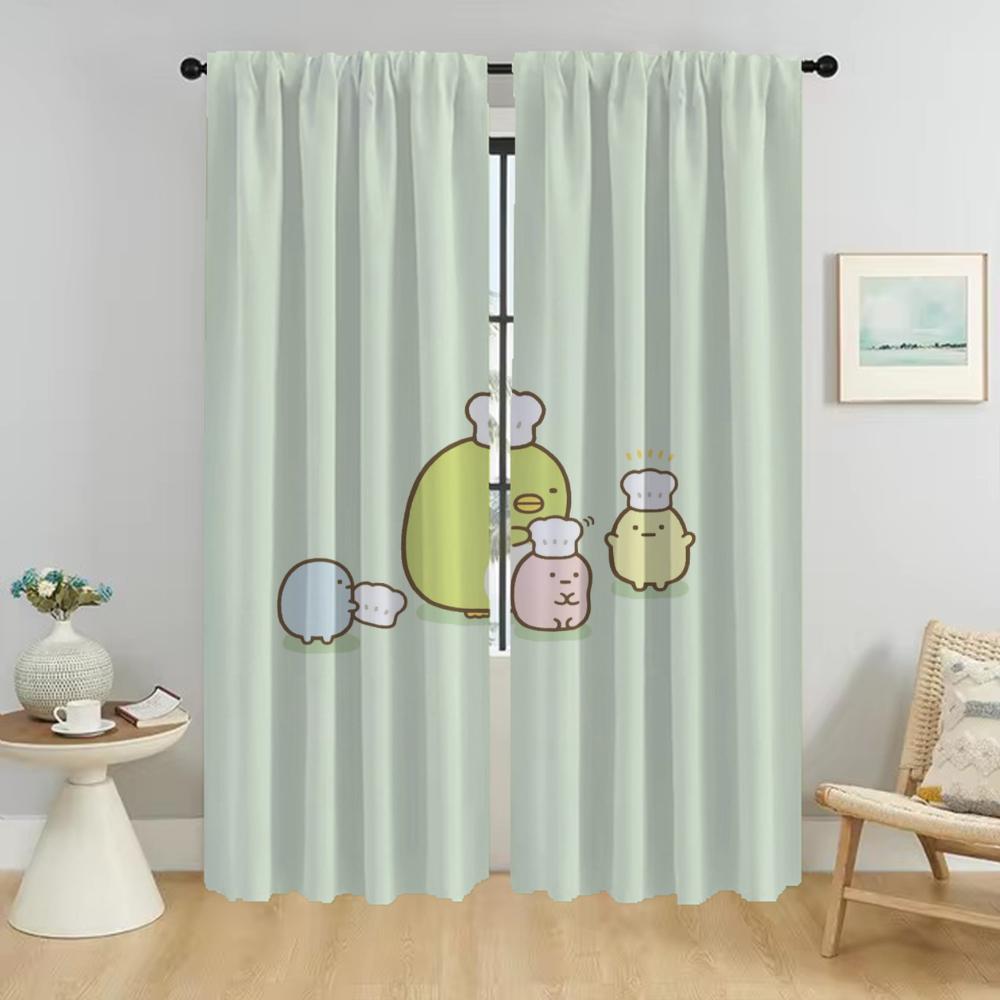 Sumikko Gurashi Curtains Child Room Blackout Curtain for Room 2 Panel Home Interior Curtains Shades Halloween Decoration Living