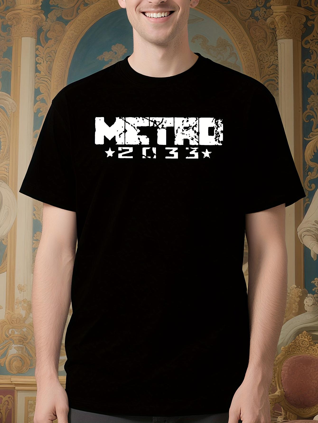 Metro Exodus Gas Mask Graphic Tshirt - Black with White M... XXXXL
