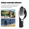 4-In-1 Folding Camping Utensils Stainless Steel Spoon Fork Knife Opener Combo Set Portable Multifunctional Lightweight Outdoor Tableware for Travel