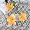 Yousheng Artificial Lily Flower 3 Heads Full Bloom Faux Lily Branch with Leaves Real Touch Fake Lilium Flower for DIY Wedding Bouquet Floral