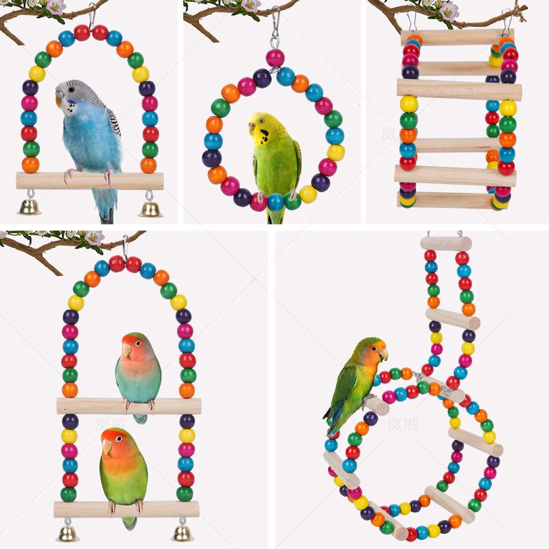 Parrot Cage Accessories: Swing, Cloud Ladder, Bird Nest, Decompression Toys for Cockatiel, Budgie, Parakeet, and Small Birds