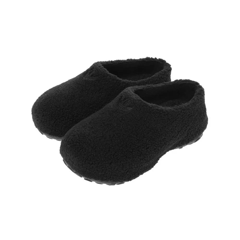 adidas fur slippers, insulated boots, winter shoes, Adiform stand mules, black 255