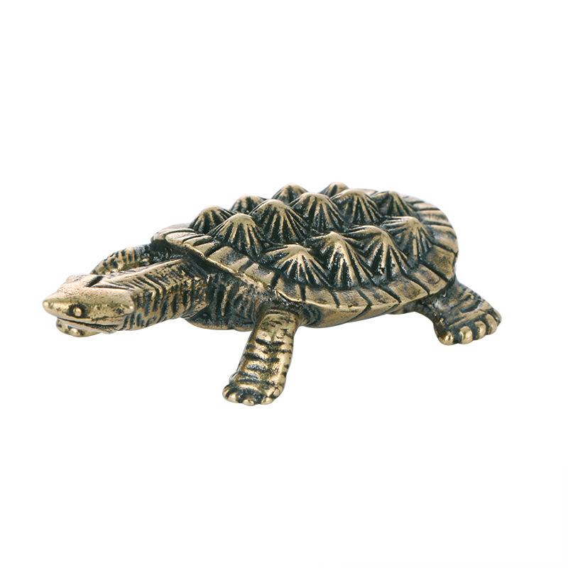 Small solid brass turtle statue vintage tea pet decoration metal crafts decoration