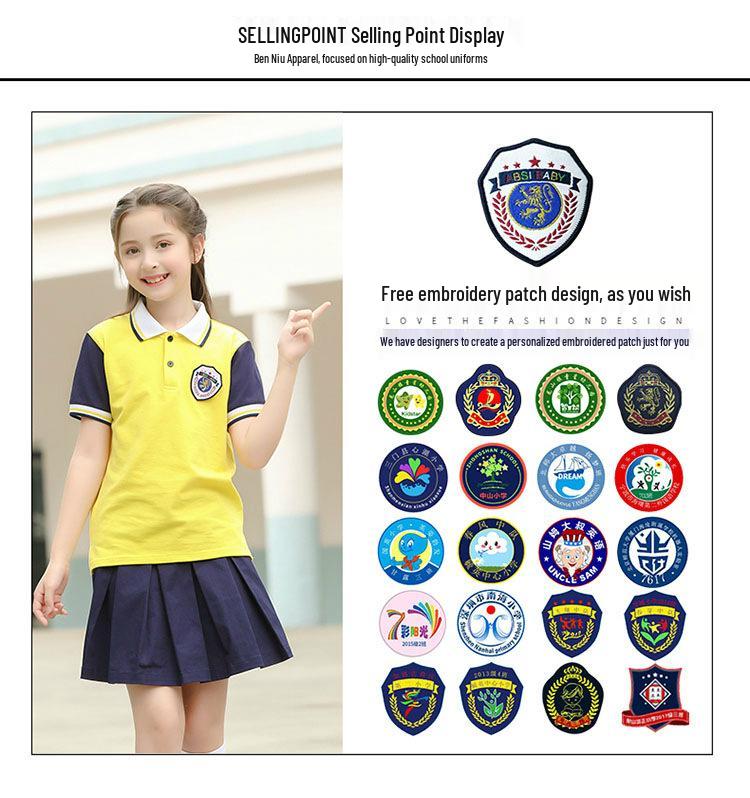 Children's Cotton Short Sleeve School Sports Uniform Set - Summer Edition