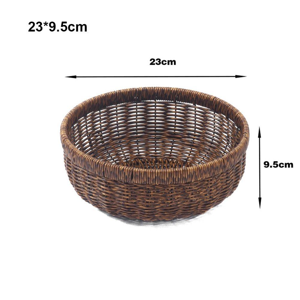 Multistyles Imitation Rattan Fruit Plate Retro Woven Handheld Creative House Candy Packaging Creative Household Storage Baskets