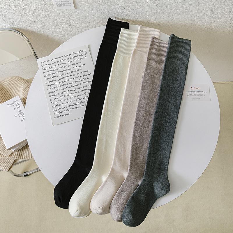 Knee Socks Children'S Japanese Jk Black Thin Calf Socks Autumn And Winter Thickened Knee Pads Beautiful Leg Knee Socks