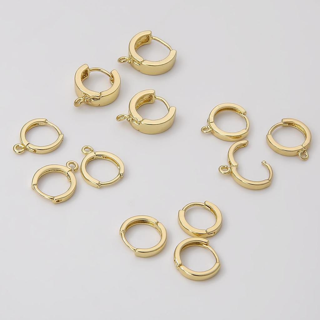 1 par de pendientes de gancho de latón de 12/13/14mm para mujeres y niñas, accesorios de cierre de pendientes