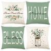 New Home Small Fresh Floral Pillow Cover Digital Printed Linen Cushion Cover Bedside Outdoor Pillow