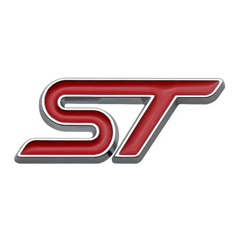 djsh6 3D Metal ST Letters Car Steering Wheel Emblem Badge Sticker for Ford ST Fiesta Focus Edition KUGA Mondeo Focus X 2 3