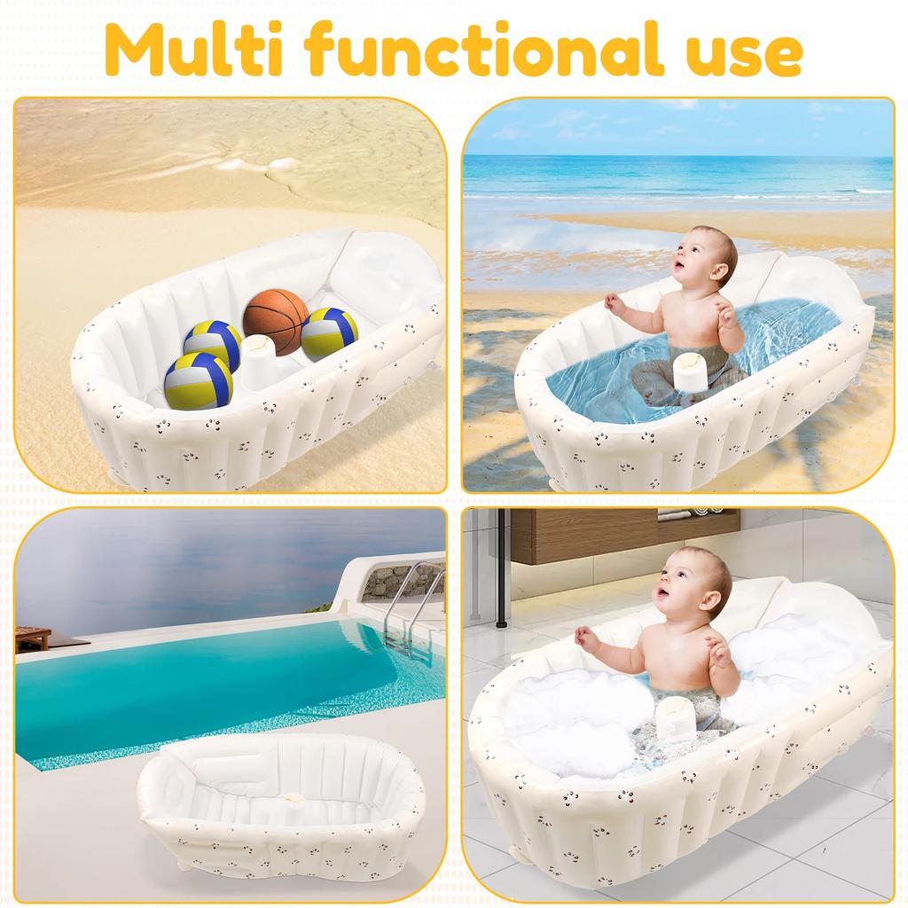 Animal Baby Swimming Bathtub Inflatable Baby Bathtub Anti Slip Shower Basin Portable Infant Bath Tub Toddler Bathtub Swimming
