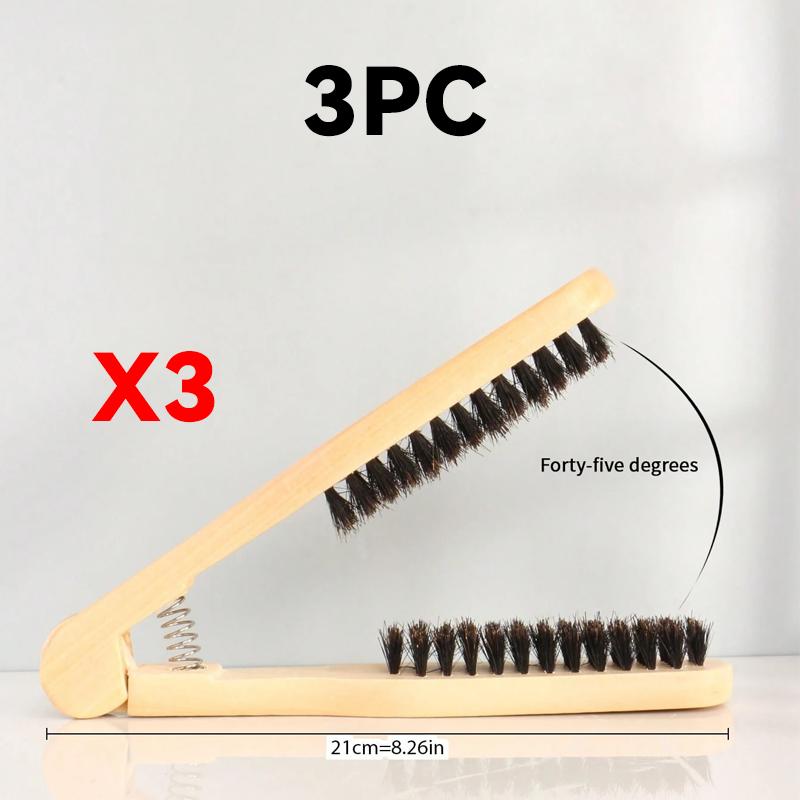 1/3/5pc Solid Wood V-Shaped Hair Straightener Comb Professional Salon Anti-Scald High Temp Resistant Styling Brush